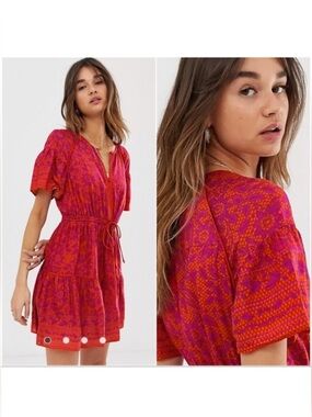 Whistles Henna Print Flippy Dress NWOT Size 6